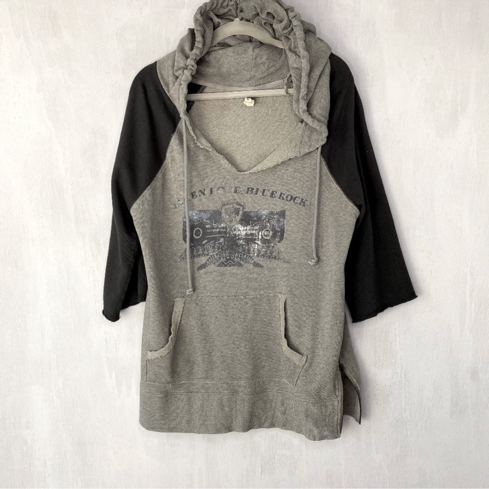 Free People Gray and Black Hoodie